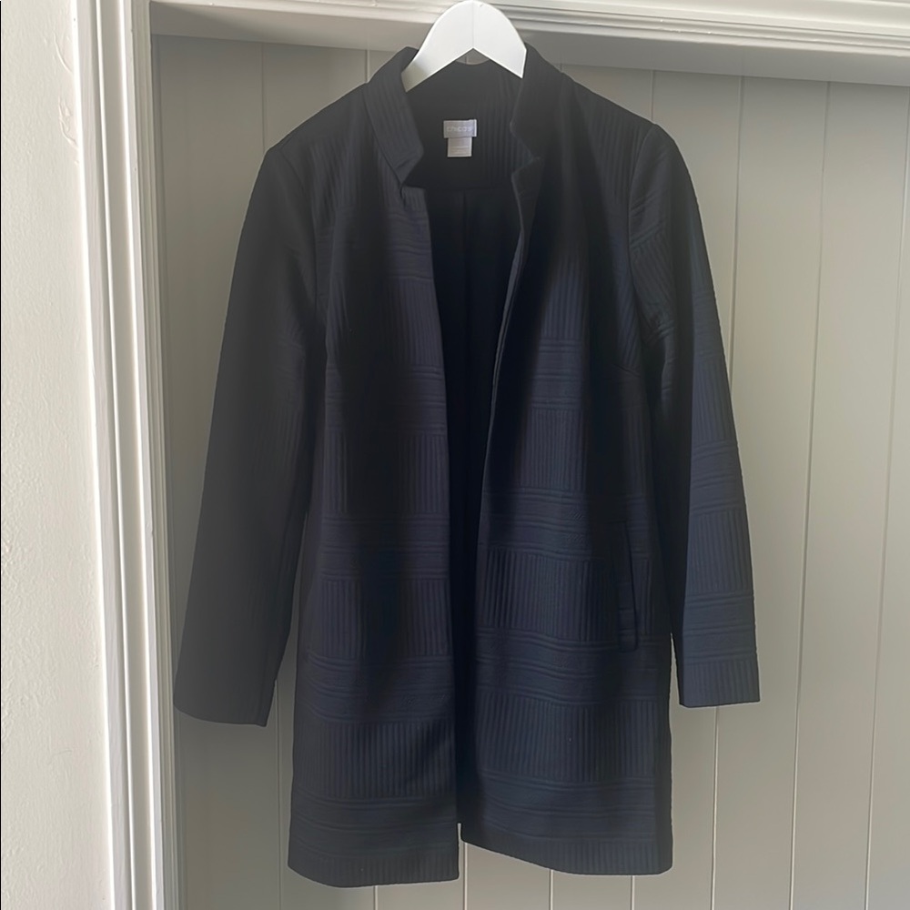 Chicos Black Open Front Jacket